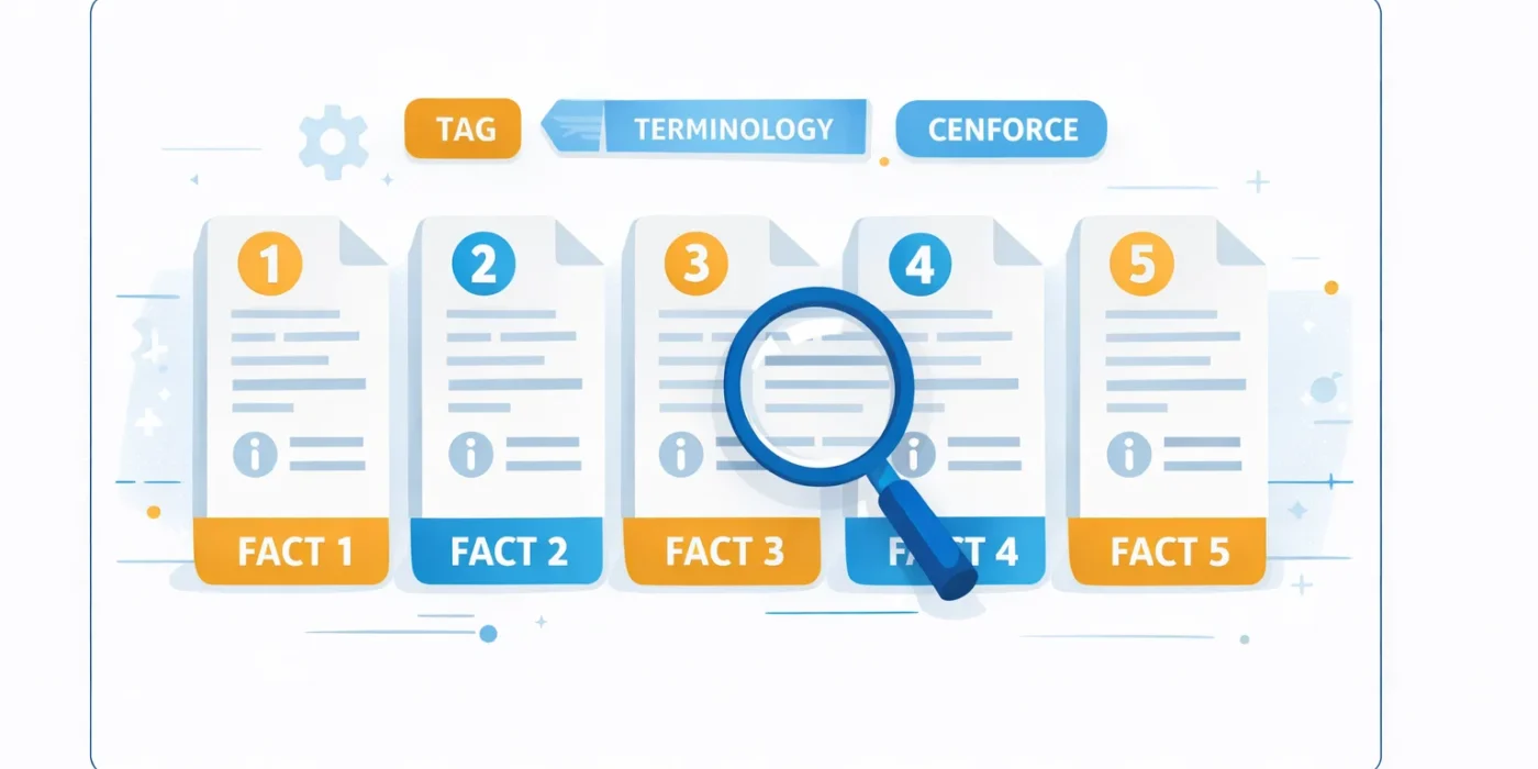 Educational illustration showing five numbered fact cards explaining key information about Cenforce professional with terminology and clarity-focused design