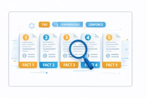 Educational illustration showing five numbered fact cards explaining key information about Cenforce professional with terminology and clarity-focused design