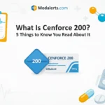 Illustrated medical explainer showing what Cenforce 200 is, with informational healthcare graphics and educational layout