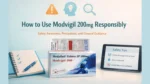 Editorial featured image showing Modvigil 200mg packaging with a notebook, safety checklist, and tablet screen for responsible use guidance