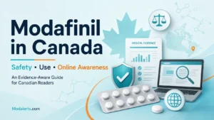 Modafinil Canada safety and online awareness guide featuring medical evidence, Canadian context, medication safety, and online research.